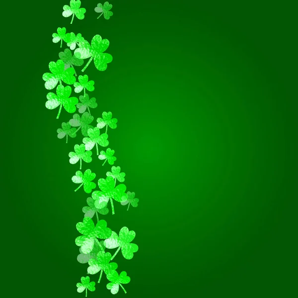 Shamrock Background Saint Patricks Day Lucky Trefoil Confetti Glitter Frame — Stock Vector