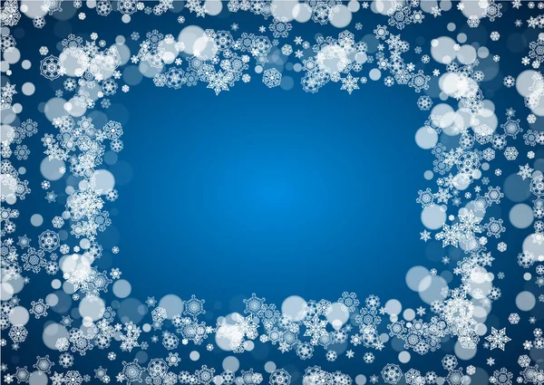 Зимняя Граница Белыми Снежинками Рождество Новый Год Горизонтальная Зимняя Граница — стоковый вектор