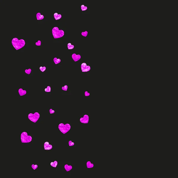 Valentijnsdag Hart Met Roze Glitter Glitters Februari Dag Vector Confetti — Stockvector