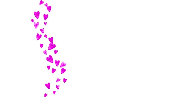 Frontera Del Corazón Para Día San Valentín Con Brillo Rosa — Vector de stock