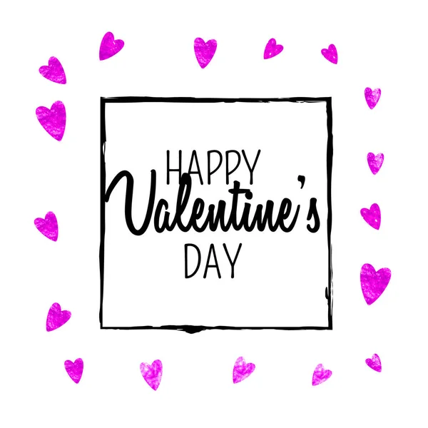 발렌틴 Vector Confetti Valentines Day Card Template 그림그리기 플라이어의 — 스톡 벡터