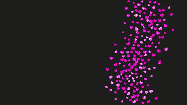 ピンクの輝きとハートボーダーの背景 バレンタインデー ベクトル コンフェッティ 手描きの質感 チラシ 特別なビジネスオファー プロモーションのための愛のテーマ ハートボーダー付きの結婚式とブライダルテンプレート — ストックベクタ
