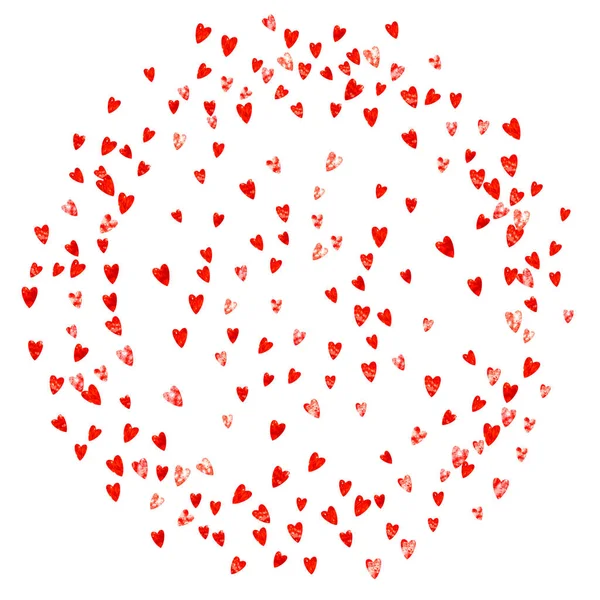 Walentynki Wyprzedaż Czerwonym Brokatowym Sercem Lutego Dzień Konfetti Wektorowe Walentynki — Wektor stockowy