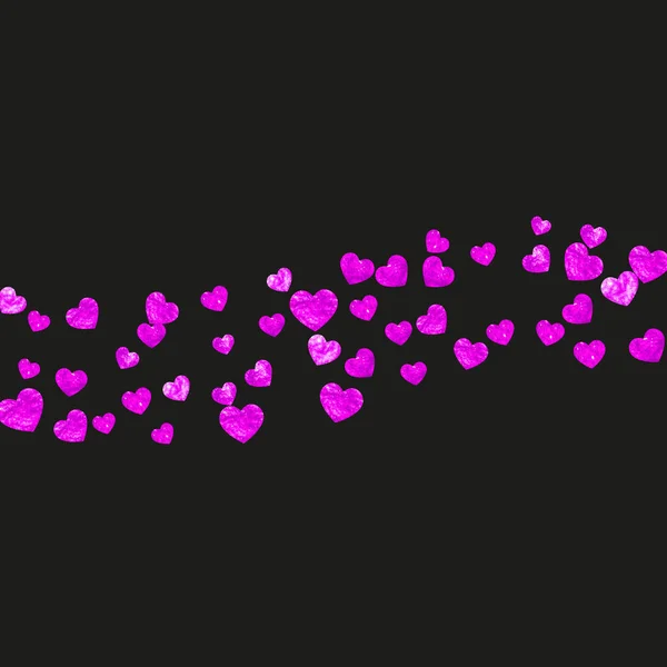 Fundo Dos Namorados Com Corações Brilhantes Rosa Fevereiro Vector Confetti — Vetor de Stock