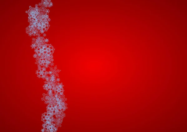 Cadre Noël Avec Flocons Neige Sur Fond Rouge Les Couleurs — Image vectorielle