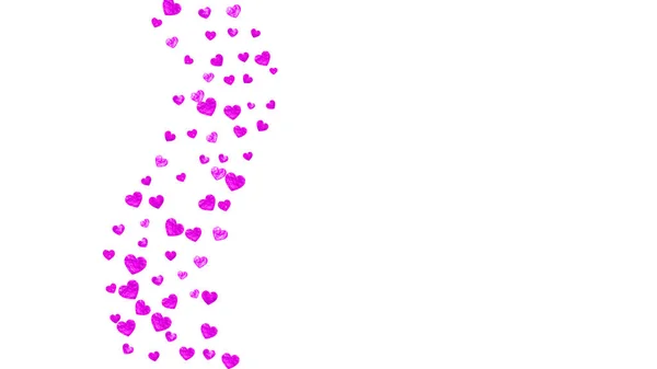 Fondo San Valentín Con Corazones Purpurina Rosa Febrero Vector Confetti — Vector de stock