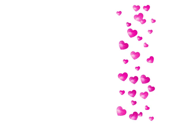 Bruids Douche Achtergrond Met Roze Glitter Hartjes Valentijnsdag Vectorconfetti Handgetekend — Stockvector