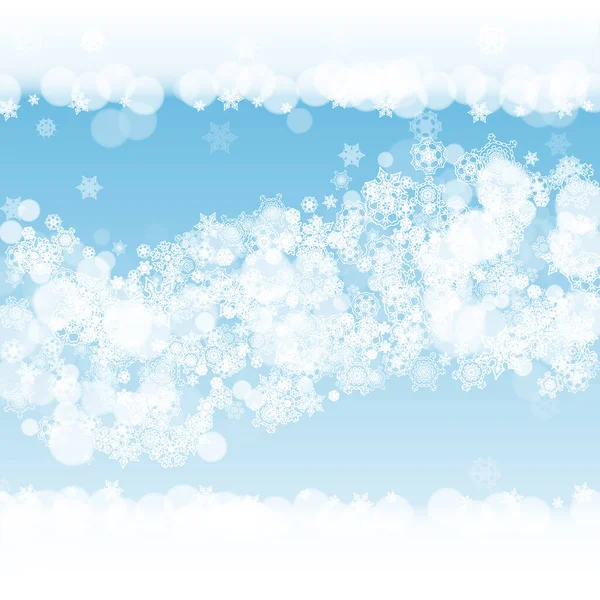 크리스마스와 새해를 기념하기 내리는 프레임 휴일의 프레임은 파란색 배경에 플래카드 — 스톡 벡터