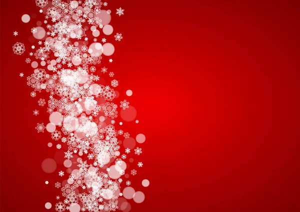 Різдвяна Рама Падінням Снігу Червоному Тлі Санта Клаус Колір Горизонтальні — стоковий вектор
