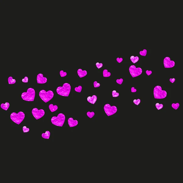 Frontera Del Corazón Para Día San Valentín Con Brillo Rosa — Vector de stock