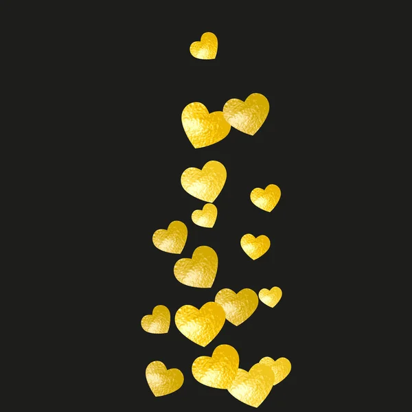 Fondo Corazón Grunge Para Día San Valentín Con Brillo Dorado — Archivo Imágenes Vectoriales