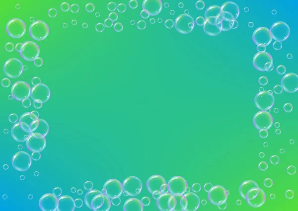 Šampon Bubliny Pozadí Gradientu Realistické Vodní Bubliny Chladná Kapalná Pěna — Stockový vektor