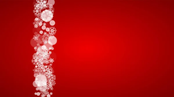 Christmas Background White Snowflakes Red Background Santa Claus Colors New — Stock Vector