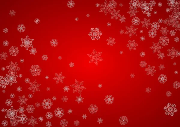 Fondo Navideño Con Copos Nieve Plateados Destellos Fondo Horizontal Año — Vector de stock