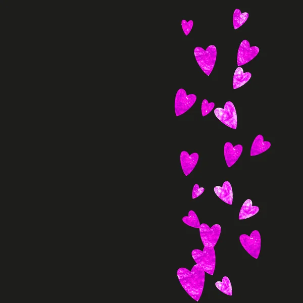 Corazón San Valentín Con Destellos Brillo Rosa Febrero Vector Confeti — Archivo Imágenes Vectoriales