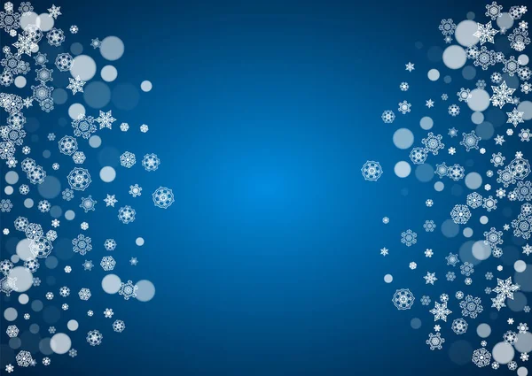 Marco Navidad Con Nieve Cayendo Sobre Fondo Azul Marco Feliz — Vector de stock