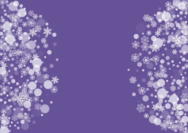 Cadre Neige Avec Flocons Neige Ultraviolets Nouvel Givré Toile Fond — Image vectorielle