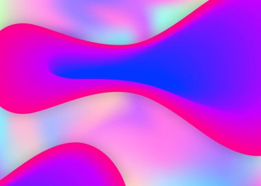 Sıvı arkaplan. Modern modayla birlikte holografik 3d arkaplan. Canlı afiş, kitap tasarımı. Canlı gradyan örgüsü. Sıvı dinamik elementler ve şekillerle akışkan arkaplan.