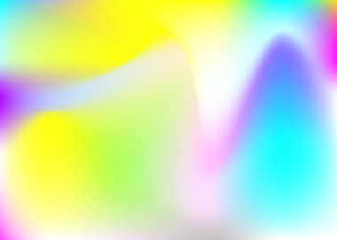 Holografik soyut arkaplan. Gradyan örgülü gelecekteki holografik arkaplan. 90 'lar, 80' ler modası. Broşür, el ilanı, poster tasarımı, duvar kağıdı, mobil ekran için Pearlescent grafik şablonu.