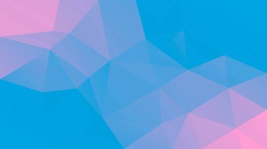 Gradyan soyut yatay üçgen arka plan. İş sunumu için yumuşak pembe ve mavi çokgen zemin. Moda geometrik soyut afiş. Teknoloji konsept broşürü. Mozaik tarzı.