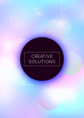 Sıvı şekilli Memphis gradyanı. Bauhaus elementli dinamik holografik sıvı. Kitap için grafiksel şablon, yıllık, mobil arayüz, web uygulaması. Retro memphis gradyanı.