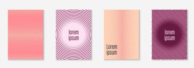 Minimum moda kaplama şablonu ayarlandı. Yarım tonlu fütürist düzen. Kitap, katalog ve yıllık için geometrik kapak şablonu. Minimalist renkli gradyanlar. Soyut iş illüstrasyonu.