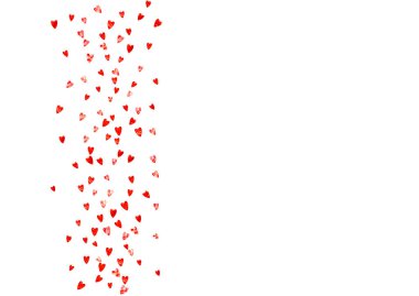 Kırmızı kalpli sevgililer günü kartı mı? 14 Şubat. Sevgililer Günü kartı şablonu için vektör konfetisi. Grunge el çizimi dokusu. Özel iş teklifi, afiş, broşür için aşk teması.