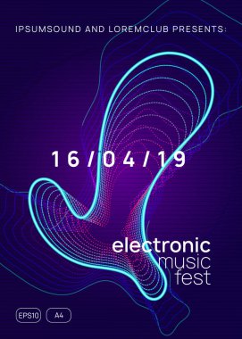Trans olayı. Dinamik gradyan şekil ve çizgi. Moda diskotek davetiye düzeni. Neon Trance olay ilanı. Tekno DJ partisi. Elektro dans müziği. Elektronik ses. Kulüp festivali posteri. 