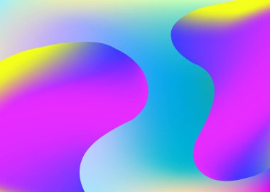 Sıvı dinamiği. Canlı gradyan örgüsü. Modern modayla birlikte holografik 3d arkaplan. Yumuşak sunum, davetiye kompozisyonu. Sıvı şekilli ve elementli akışkan dinamik arkaplan.