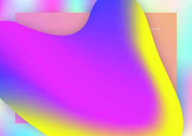 Sıvı sıvı. Fütürist afiş, evet çerçeve. Modern modayla birlikte holografik 3d arkaplan. Canlı gradyan örgüsü. Dinamik elementleri ve şekilleri olan sıvı. İniş sayfası.