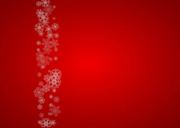 銀の雪の結晶と輝きを持つクリスマスの背景 パーティー招待状 バナー ギフトカード 小売オファーのための水平新年とクリスマスの背景 雪が降ってる 霜の多い冬の背景 — ストックベクタ