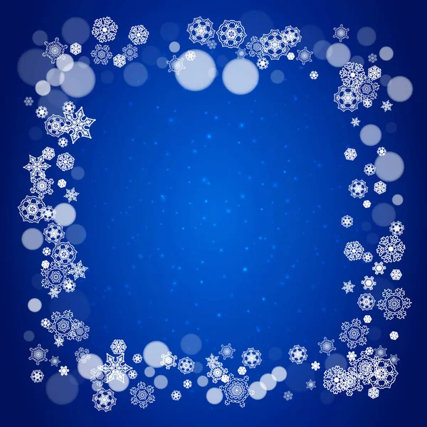 白色雪花和闪光的圣诞背景 采购产品冬季销售 新年和圣诞节背景的宴会邀请 落雪了寒冷的冬季背景 — 图库矢量图片