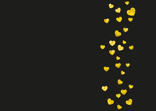 Moldura Coração Para Dia Dos Namorados Com Brilho Dourado Fevereiro —  Vetores de Stock