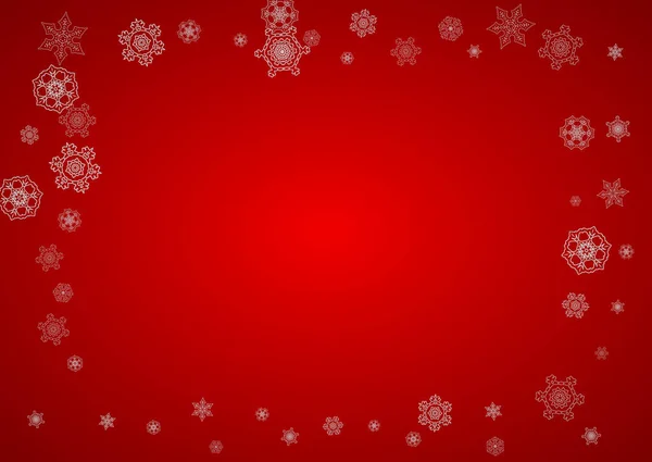 銀の雪の結晶と輝きを持つクリスマスの背景 パーティー招待状 バナー ギフトカード 小売オファーのための水平新年とクリスマスの背景 雪が降ってる 霜の多い冬の背景 — ストックベクタ
