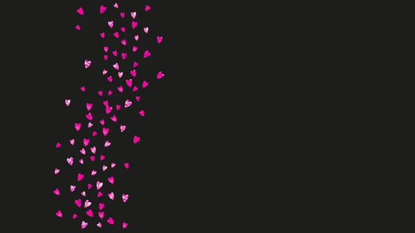有粉色光泽的心框背景 情人节 向量Confetti 手绘纹理 爱的主题为优惠券 特殊的商业横幅 带心框的婚礼和婚礼模板 — 图库矢量图片