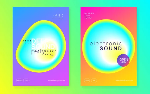 Müzik Afişi Minimal Bağımsız Parti Broşür Tasarımı Elektronik Ses Gece — Stok Vektör