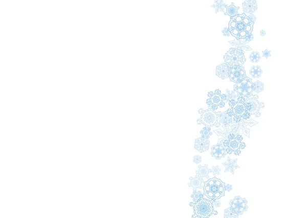 Marco Invierno Con Copos Nieve Azules Para Celebración Navidad Año — Archivo Imágenes Vectoriales