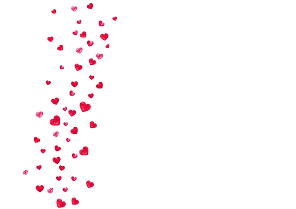Herzrahmen Zum Valentinstag Mit Rotem Glitzern Februar Vektor Konfetti Für — Stockvektor
