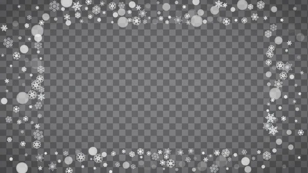 Copos Nieve Blizzard Sobre Fondo Gris Transparente Ventas Invierno Diseño — Vector de stock