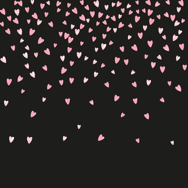 Confeti Purpurina Boda Con Corazones Espalda Aislada Lentejuelas Caída Aleatoria — Vector de stock