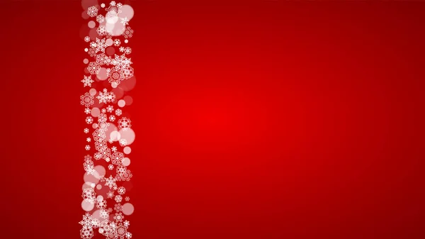 Flocons Neige Noël Sur Fond Rouge Les Couleurs Père Noël — Image vectorielle