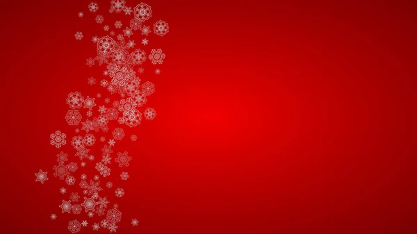 Latar Belakang Natal Dengan Kepingan Salju Perak Dan Berkilau Latar - Stok Vektor