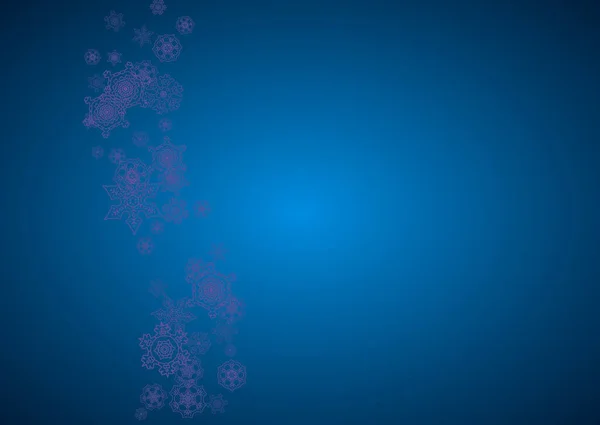 Bordure Hiver Avec Flocons Neige Ultra Violets Cadre Neige Pour — Image vectorielle
