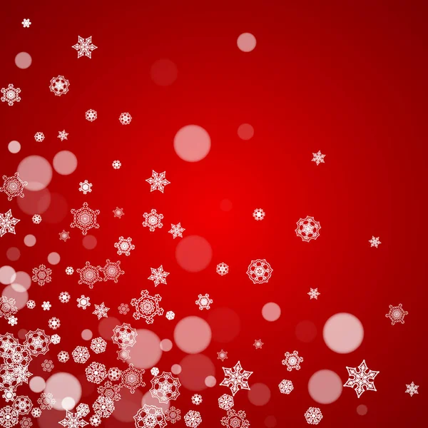 Різдвяна Рама Падінням Снігу Червоному Тлі Санта Клаус Колір Веселого — стоковий вектор