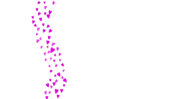 有粉色闪光的心的情人节背景 2月14日情人节背景模板的向量Confetti 手绘手绘纹理 优惠券 活动的爱情主题 — 图库矢量图片