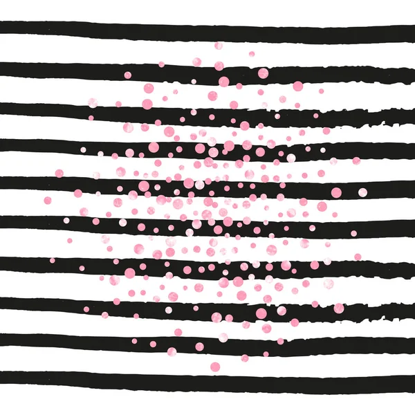 Confeti Purpurina Boda Con Puntos Rayas Negras Lentejuelas Caída Aleatoria — Archivo Imágenes Vectoriales