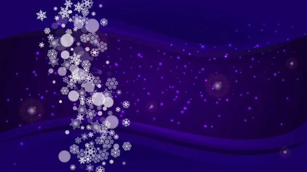 紫色の雪の結晶と雪の窓 新年の背景 チラシ ギフトカード パーティー招待状 小売オファーや広告のための冬のフレーム クリスマスの流行の背景 雪窓付きの休日雪のバナー — ストックベクタ