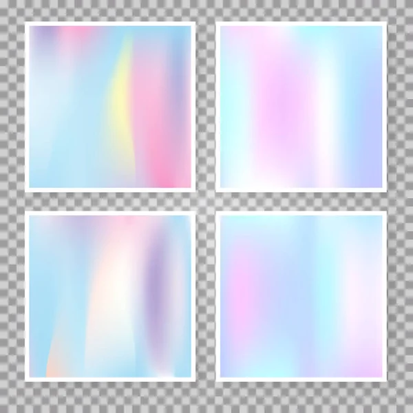 Hologram Abstract Backgrounds Set Minimal Gradient Backdrop Hologram 90S 80S — Stock Vector