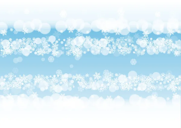 Winterrahmen Mit Weißen Schneeflocken Für Weihnachten Und Neujahr Horizontaler Winterrahmen — Stockvektor