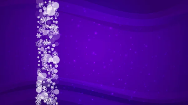 Xmas Theme Sales Ultra Violet Snowflakes New Year Backdrop Snow — Stock Vector